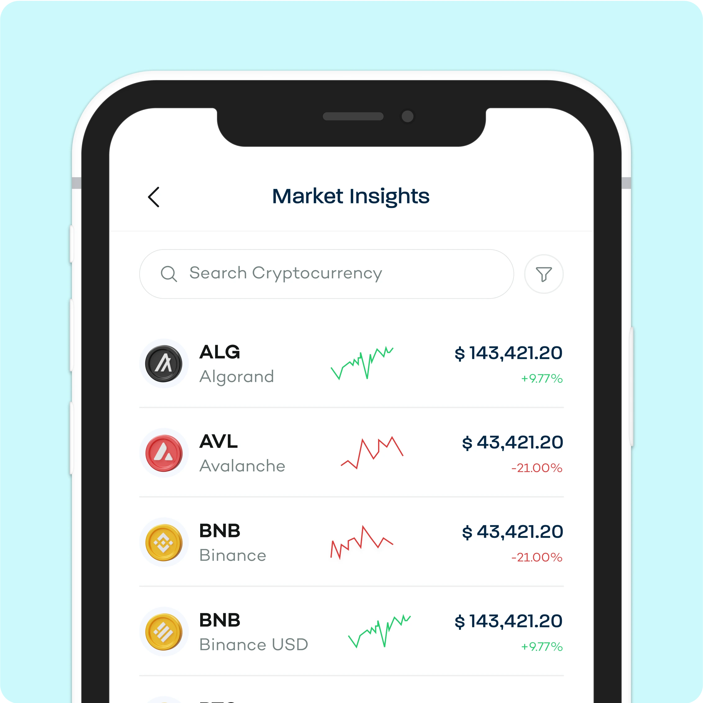Breet feature illustration: Get Market Insights - No jargon, no confusion—just real-time crypto market data to help you stay informed.